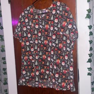 Plus size scrub top